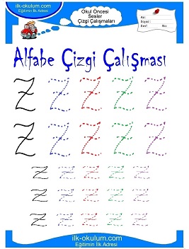 Çocuklar İçin Sesler Çizgi Çalışmaları Çalışma Sayfaları 